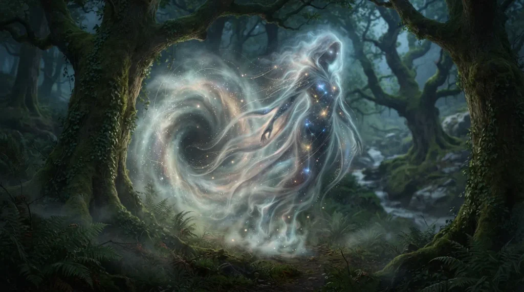  A creature or spirit that clearly does not originate from the material world.