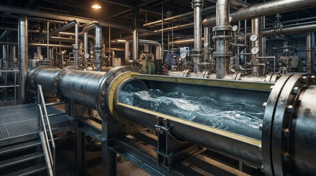  An enclosed tubular conduit designed for liquid or utility passage.