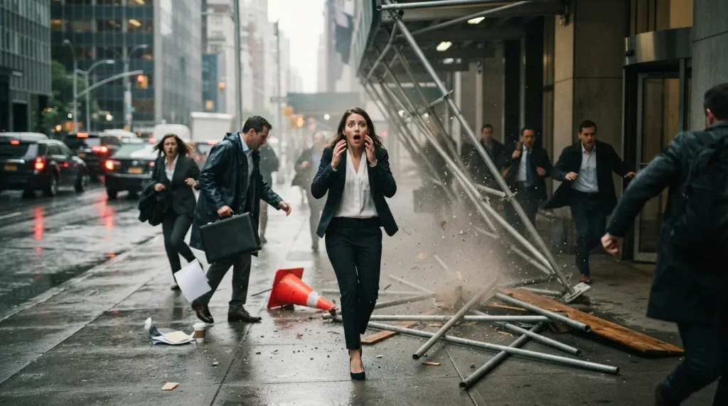 An unexpected, forceful event or setback that hits with sudden surprise.