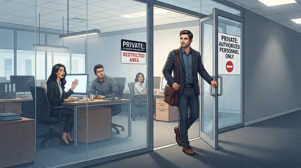  Entering a place or situation where you are explicitly uninvited or unwelcome.