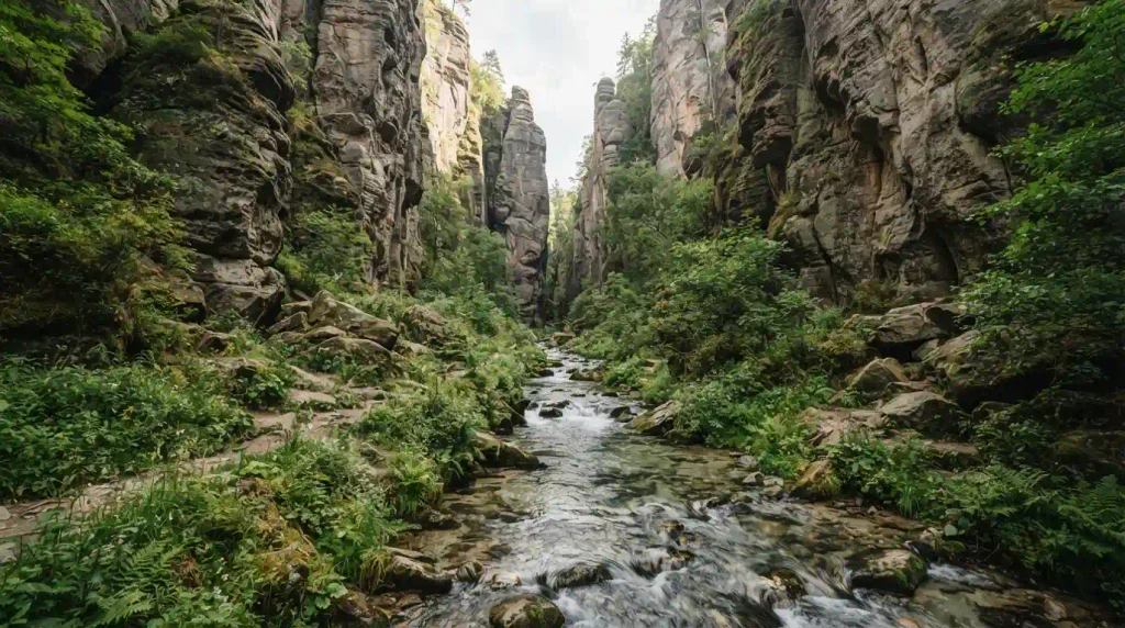 Chasm in Dramatic Natural Landscapes